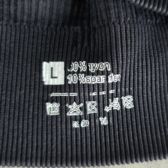 Black Ribbed One-Shoulder Crop Top​​ - Picture 3 of 3